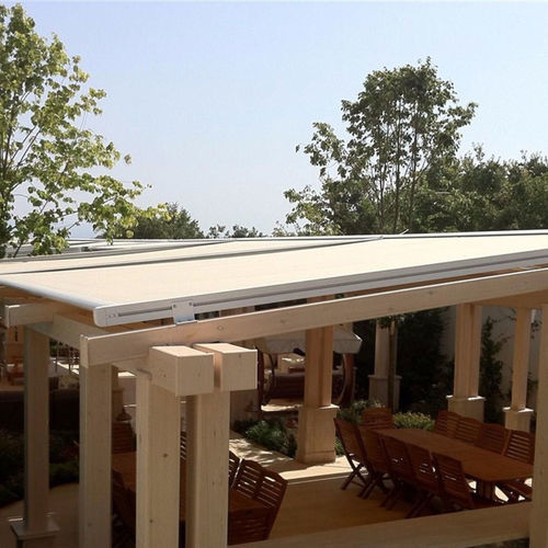 Toldo reto de braço pivotante - OAK - BYART GROUP - manual / da linha comercial / para pátio