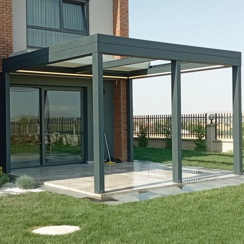Pérgola apoiada em parede - SELECT  - BYART GROUP - em alumínio / com cobertura retrátil / motorizada