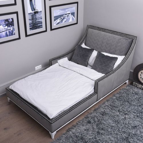 Cama de solteiro - SIDNEY - Atelier Lilu - clássica / estofada / com cabeceira