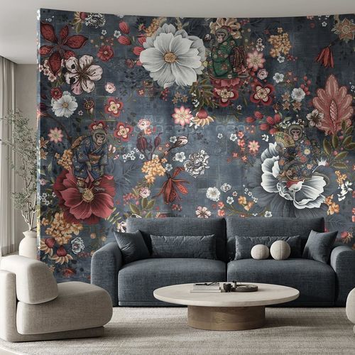 Papel de parede oriental - MONKEY PARADISE - WallyArt - em tecido não tecido / em fibra de vidro / vinílico
