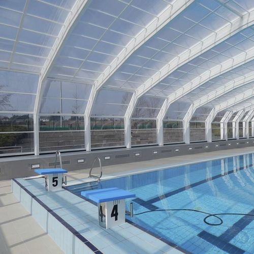 Cobertura de piscina alta - Magda - planetabri - telescópica / em alumínio / em policarbonato