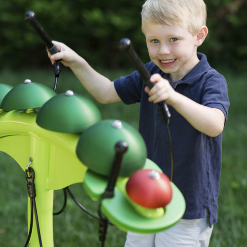 Estrutura lúdica musical - CATERPILLAR  - Nature of Early Play - para parque infantil / em aço revestido a pó / em alumínio anodizado