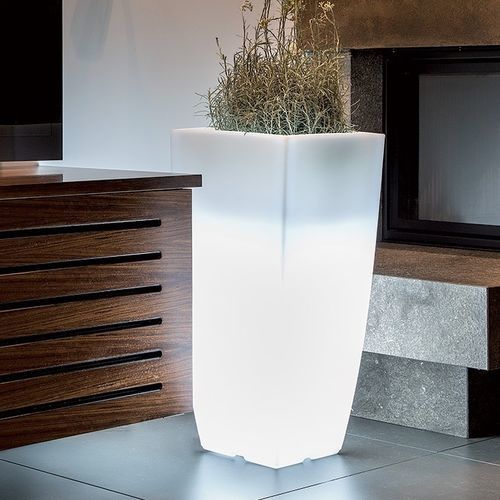 Vaso de jardim em polietileno - BRIGHT : STILO - MONACIS - redondo / quadrado / com iluminação