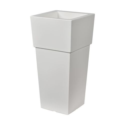Vaso de jardim em polietileno rotomoldado - Aquila – ALBA - PASQUINI & BINI - quadrado / da linha residencial / branco