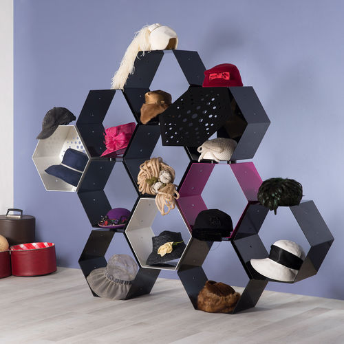 Estante modular - HONEY WAY - Officinanove - contemporânea / em aço / preta