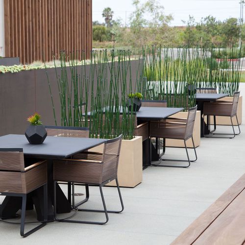 Floreira de fibra de vidro - HORSETAIL GROVES - PLANTERS UNLIMITED - retangular / contemporânea / para espaço público