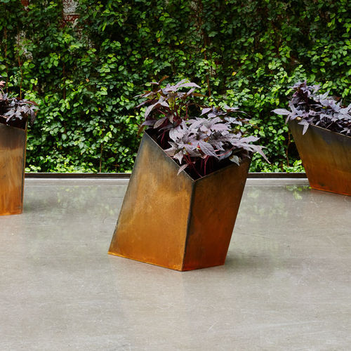 Floreira em alumínio - ELEMENT E16 - PLANTERWORX - em aço Corten / contemporânea / para espaço público