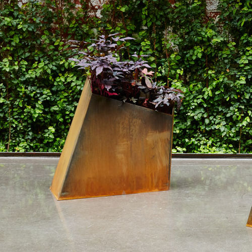 Floreira em alumínio - ELEMENT E19 - PLANTERWORX - em aço Corten / contemporânea / para espaço público