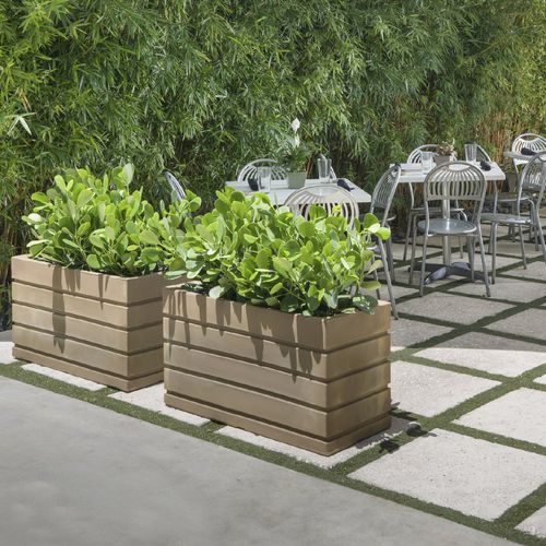 Floreira em material plástico - ELLIS - CRESCENT garden - retangular / contemporânea / da linha comercial