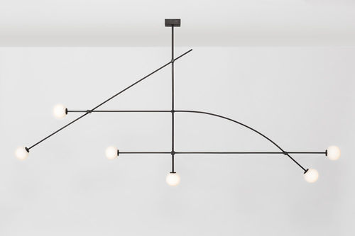 Lustre contemporâneo - TEMPO - ATELIER DE TROUPE - em vidro / em latão / de LED
