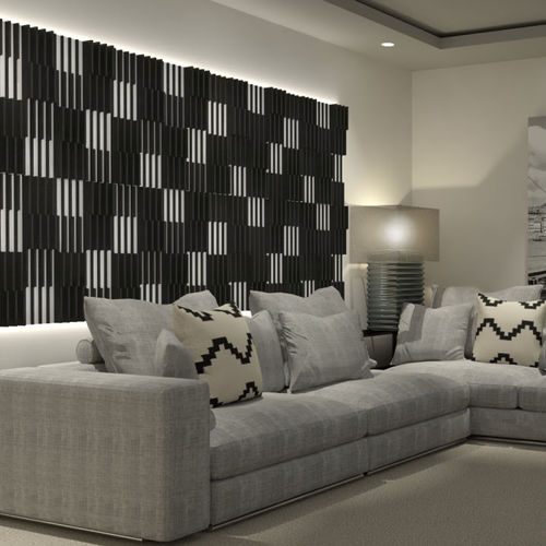 Painel de absorção acústica de parede - ATLANTIS - artnovion - em tecido / em madeira / para ambiente interno