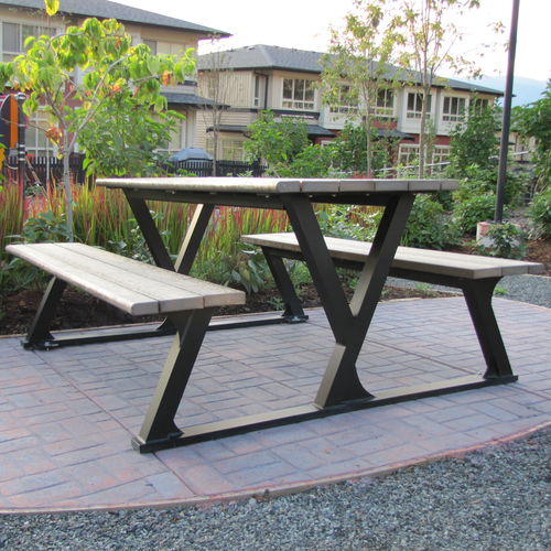 Mesa de piquenique contemporânea - BAYVIEW - Wishbone Site Furnishings - em alumínio / em plástico reciclado / retangular