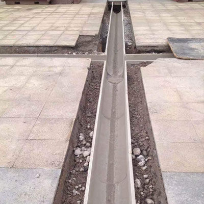 Calha de escoamento com grelha - YT150-U20200 - Fujian Yete Industry Co.,Ltd. - de fenda / em concreto de resina / grelha de aço galvanizado