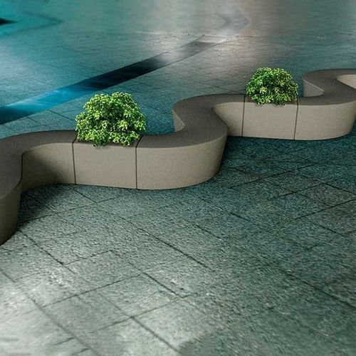 Banco contemporâneo - ALPHA - Tournesol SITEWORKS - em concreto / sem encosto / sem braços