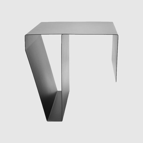 Mesa lateral contemporânea - TOPP - 3S design - em aço revestido a pó / com base em aço / quadrada