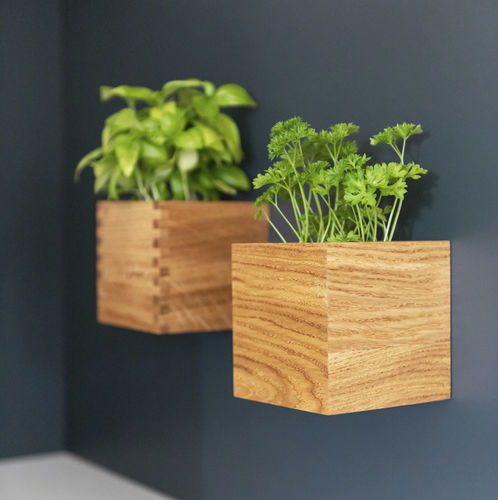 Vaso de jardim em carvalho - W • basic - 3S design - de parede / quadrado / da linha residencial