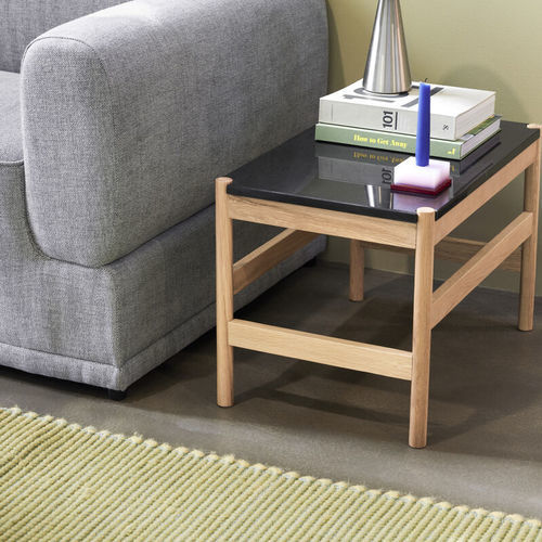 Mesa lateral de design escandinavo - Raw - Hübsch A/S - em carvalho / em MDF / em mármore