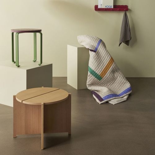 Mesa lateral de design minimalista - Dash - Hübsch A/S - em carvalho / em MDF / com folheado de madeira