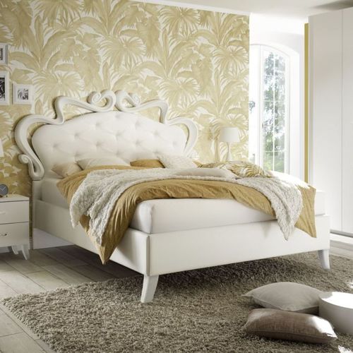 Cama de casal - CLEOPATRA - LC spa - de estilo / com cabeceira estofada / em madeira