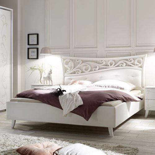 Cama de casal - SOLER - LC spa - clássica / com cabeceira estofada / em couro