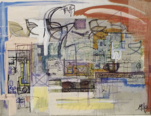 Quadro decorativo em acrílico - Untitled STRATICOLLAGE - San Polo Art Gallery | Contemporary Art & Design i - misto / abstrato / paisagem