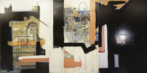 Quadro decorativo em acrílico - Tryptic STRATICOLLAGE - San Polo Art Gallery | Contemporary Art & Design i - misto / abstrato / para galeria de arte