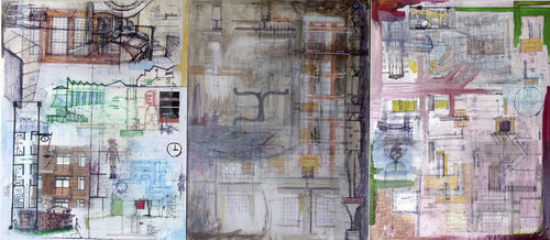 Quadro decorativo em acrílico - Trypctic 2 STRATICOLLAGE - San Polo Art Gallery | Contemporary Art & Design i - misto / em papel / abstrato