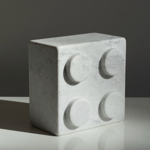 Escultura em mármore - Brick 4 - Calacatta Oro - San Polo Art Gallery | Contemporary Art & Design i - para ambiente externo / para jardim / feita à mão