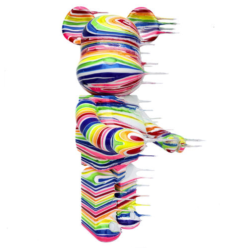 Escultura metálica - Blown Away 1000% Bearbrick - White Rainbow - San Polo Art Gallery | Contemporary Art & Design i - de resina / de argila / em acrílico