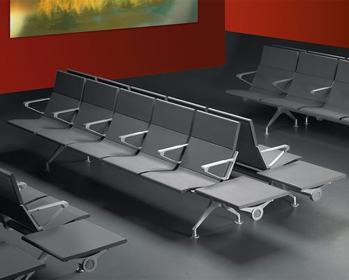 Cadeira longarina em aço - MASTER BASIC - IMAT MOBILIARIO Y DISEÑO S.A. - em alumínio / em poliuretano / de 5 lugares