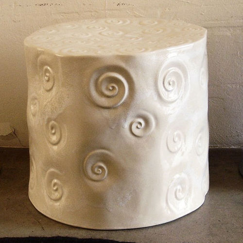 Banqueta contemporânea - GRAN-SOUFFLI - Monolite Ipergres - em cerâmica / com pé central / feita à mão