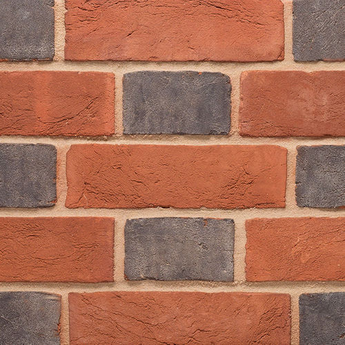 Tijolo para fachada - HEADER - Imperial Handmade brick - maciço / vermelho / azul