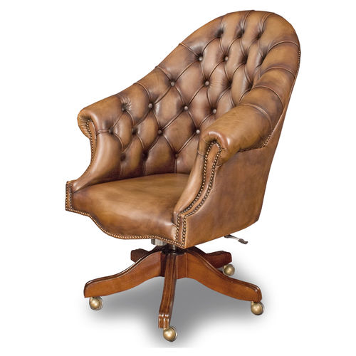 Cadeira executiva Chesterfield - DIRECTORS - Bendic International - em couro / em madeira / com encosto alto