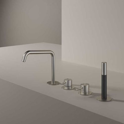 Conjunto misturador para banheira em aço inoxidável - AR083 - hotbath - na bancada / contemporâneo / 4 furos