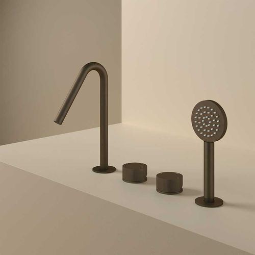 Conjunto misturador para banheira metálico - GY073R - hotbath - na bancada / contemporâneo / 4 furos