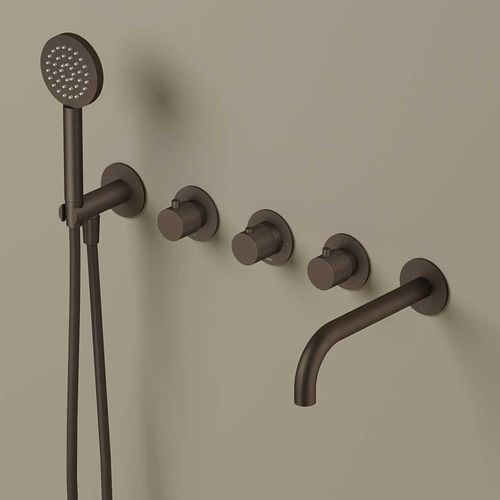 Conjunto misturador para banheira metálico - GY7072R - hotbath - na bancada / contemporâneo / 5 furos