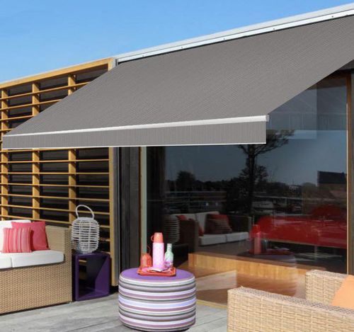 Toldo reto de braço pivotante - BON PLAN - Ici Store - manual / para pátio / cinza