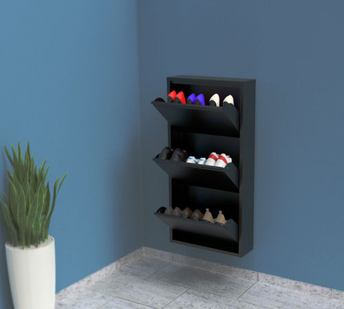Sapateira contemporânea - SPACE SAVING - Metalux - de parede / em metal pintado / da linha residencial
