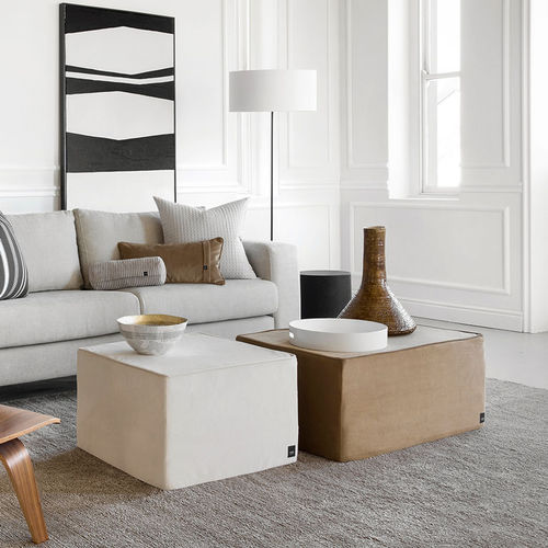 Otomana contemporânea - LARGE  - https://www.vetsak.com - em veludo / quadrada / estofada