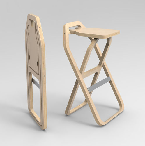 Banqueta alta contemporânea - INFINE - INFINE DESIGN OBJET - em compensado / em madeira tingida / com base em madeira compensada