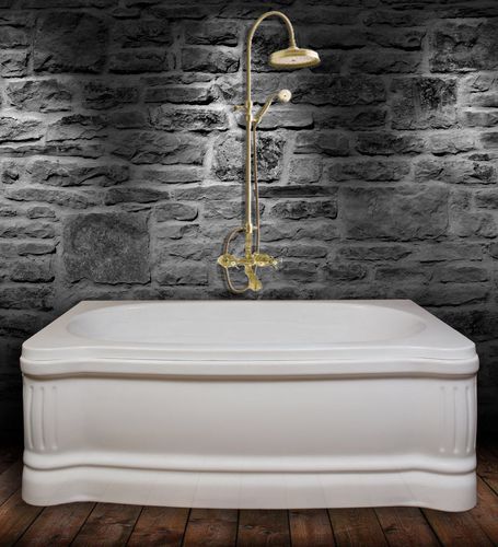 Banheira com chuveiro retangular - ELECTRA - hydrobs - freestanding / em acrílico / de hidromassagem