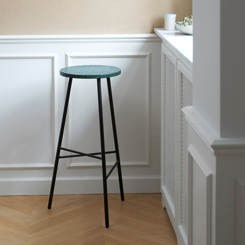 Banqueta alta contemporânea - PEBBLE RE-PLAST - Warm  Nordic - em material plástico / com base metálica / com 3 pés