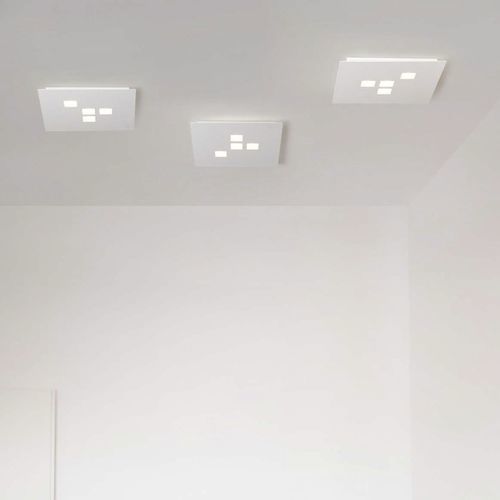 Plafon contemporâneo - PLATEAU - cattaneo - quadrado / metálico / de LED