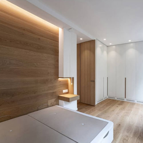 Placa de revestimento aparente em madeira - ALMOND 230 MM - SURCO interiors - para ambiente interno / pregada / colada