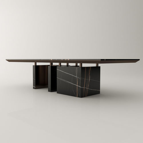 Mesa de jantar contemporânea - GUTMAN - Roig - art & design - - em mármore / com base em aço / com base em mármore