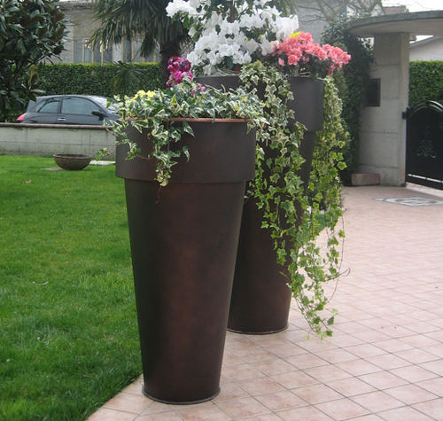 Floreira em aço inoxidável - LIMA - Ferrinox - cônica / em altura / contemporânea