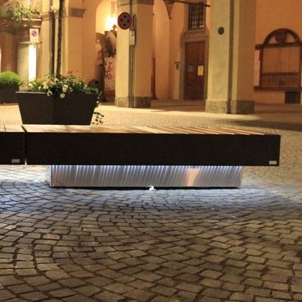 Banco para espaço público contemporâneo - SARINA - Ferrinox - em madeira / em aço inoxidável / em material plástico