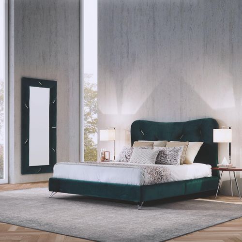 Cama de casal - NAOMI - MHR - clássica / estofada / com cabeceira