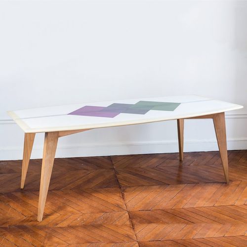 Mesa de jantar contemporânea - BOLGE 79 - SALTY - em faia / epóxi / retangular