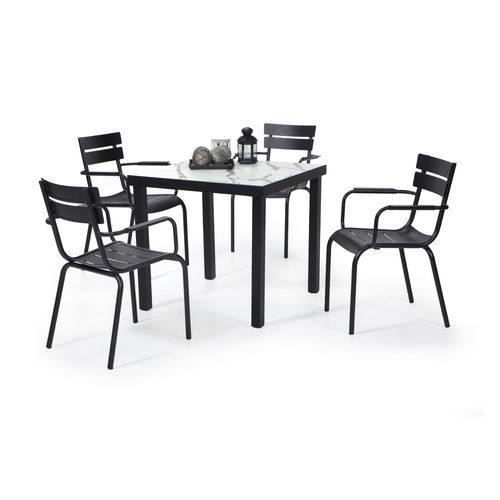 Mesa contemporânea - Decor  - YÜCEL OUTDOOR FURNİTURE  - em HPL / em cerâmica / com base em alumínio